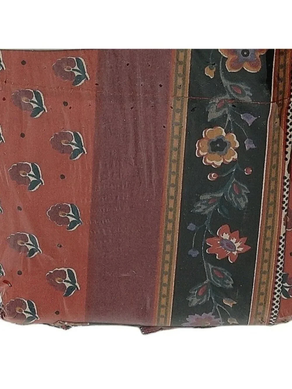 MARTEX King Pillowcases Pair Avignon French Country Red Floral Cotton Blend NWT